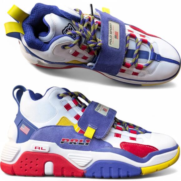 New Polo Ralph Lauren PS-100 Polo Sport Sneakers Mens Size 11 Multicolor Lace Up - Picture 1 of 9